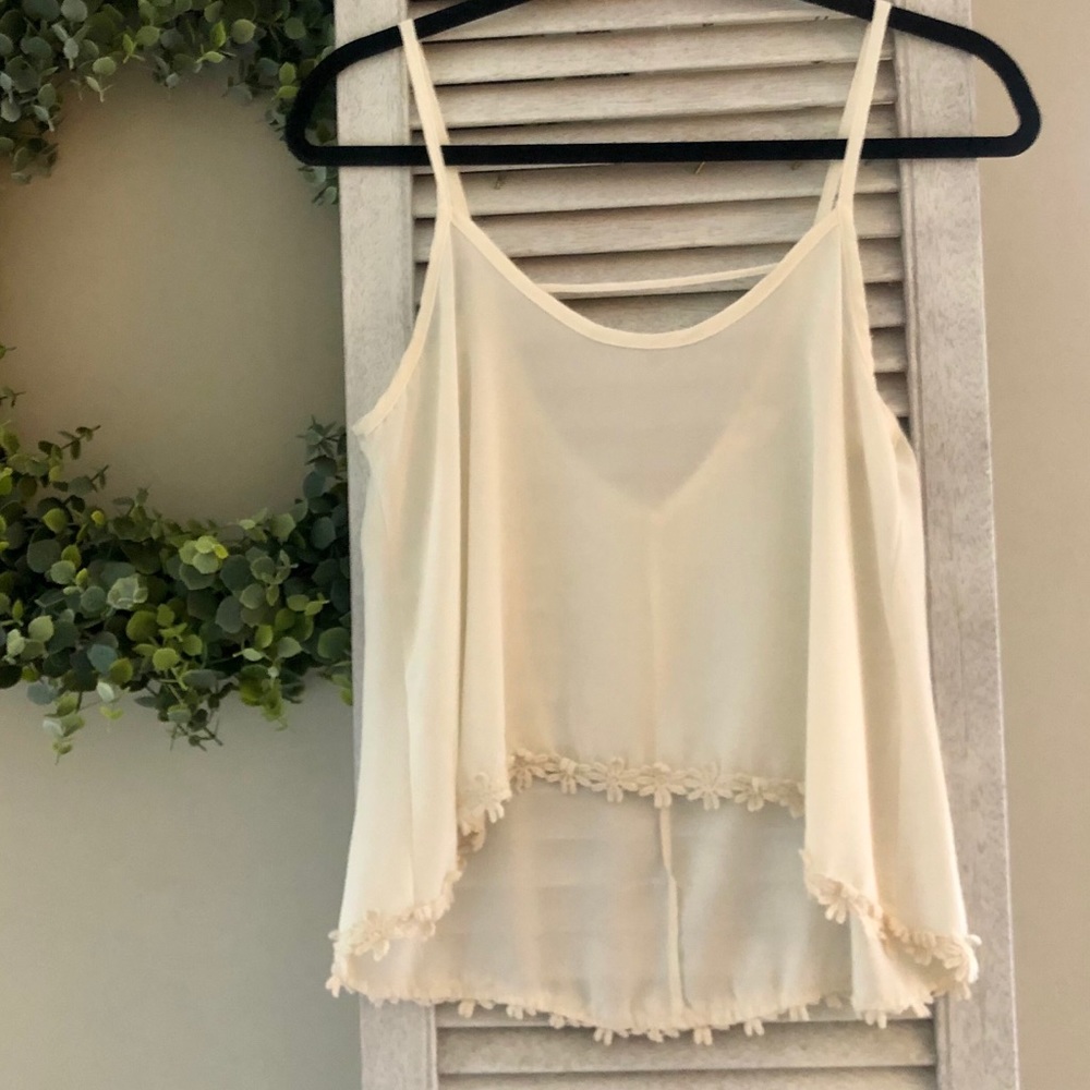 White Cropped Tank
